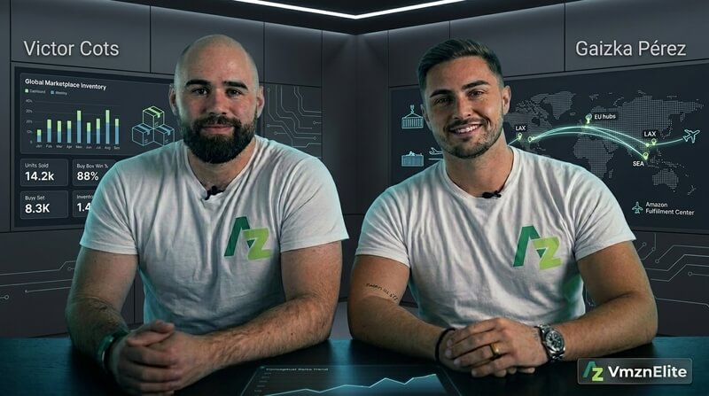 Gaizka Pérez y Victor Cots. Creadores de AMZN Elite relacionados con Amazon FBA y mercados internacionales.
