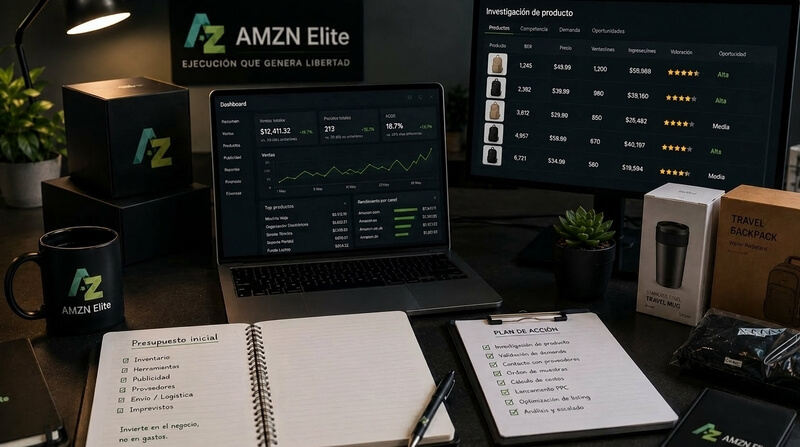 Preparación real de una inversión inicial para empezar un negocio Amazon FBA AMZN elite