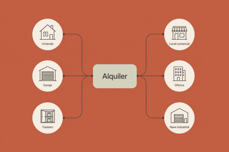 Esquema de los principales activos destinados al alquiler.