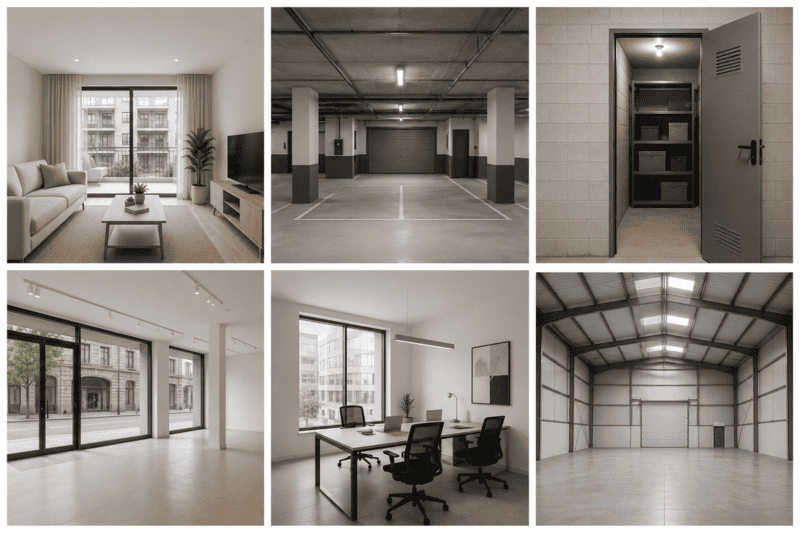 Comparativa visual de distintos activos inmobiliarios.